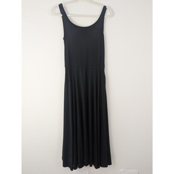 Quince Womens Black Tencel Jersey Sleeveless Fit & Flare Midi Dress NWT Size S - Picture 6 of 9